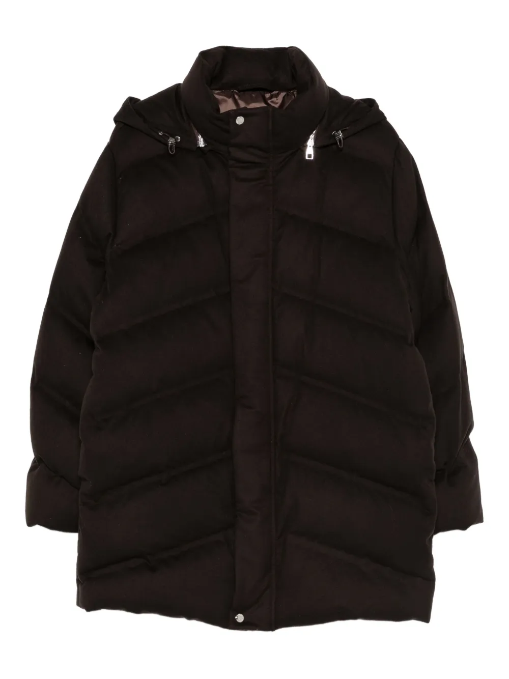 Brett Johnson hooded quilted jacket | Brown | Image 1