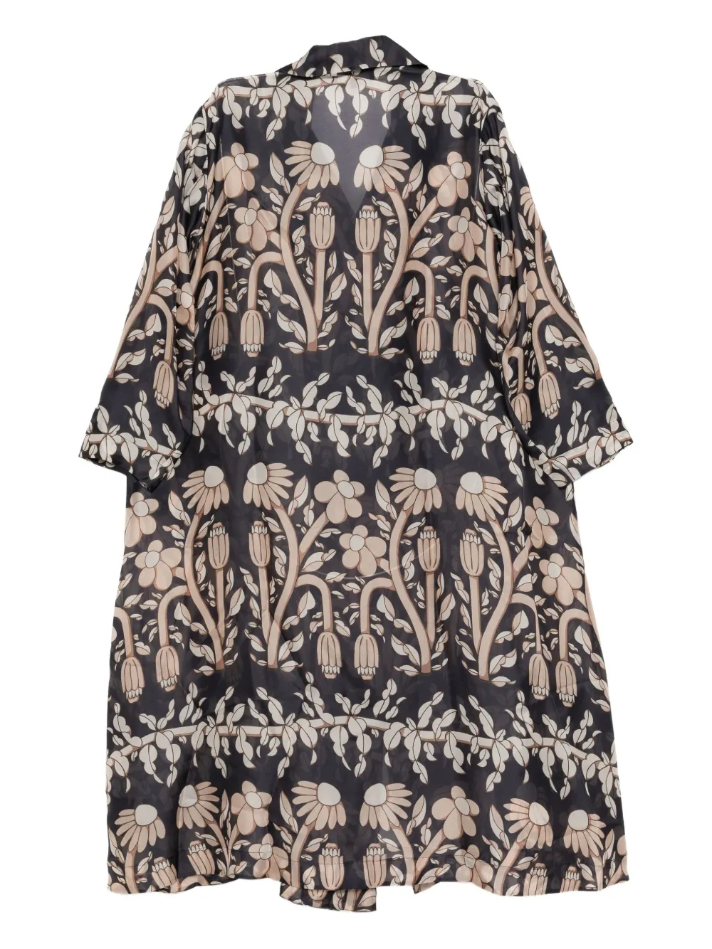 Biyan floral print coat - Blauw