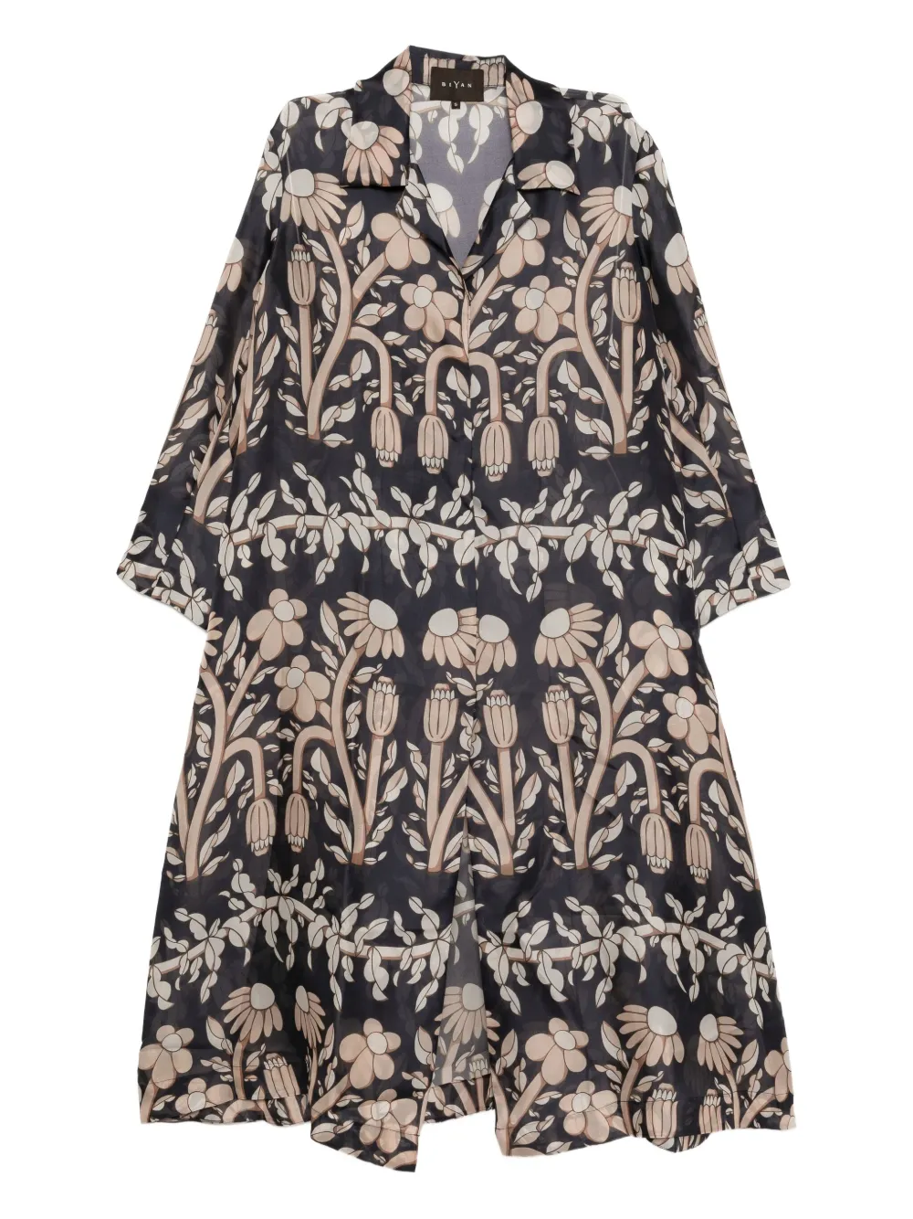 Biyan Mantel mit Blumen-Print | Blau | Image 1