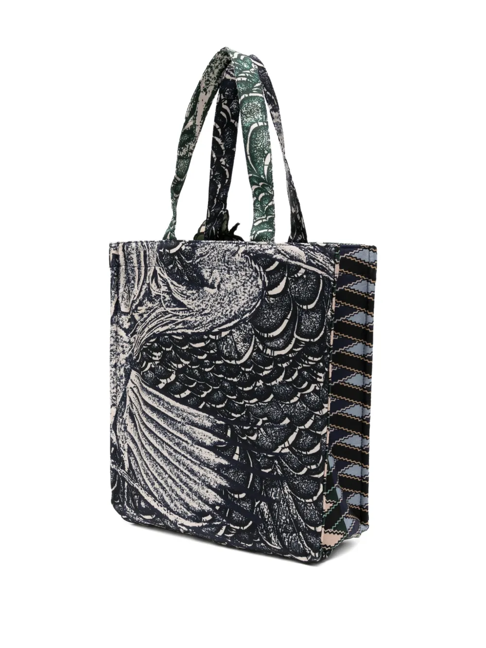 Biyan flower-print tote bag - Groen