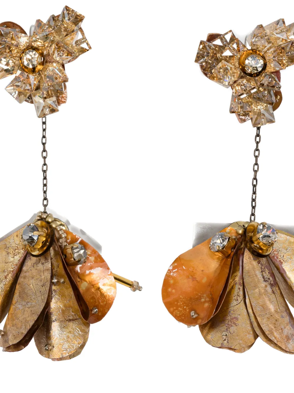 Biyan Crystal-embellished Earrings In Brown