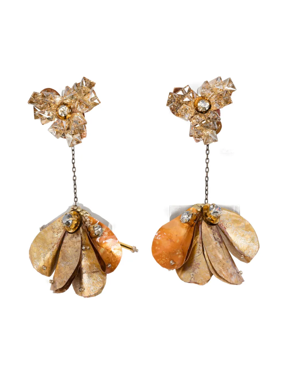 Biyan Crystal-embellished Earrings In Brown