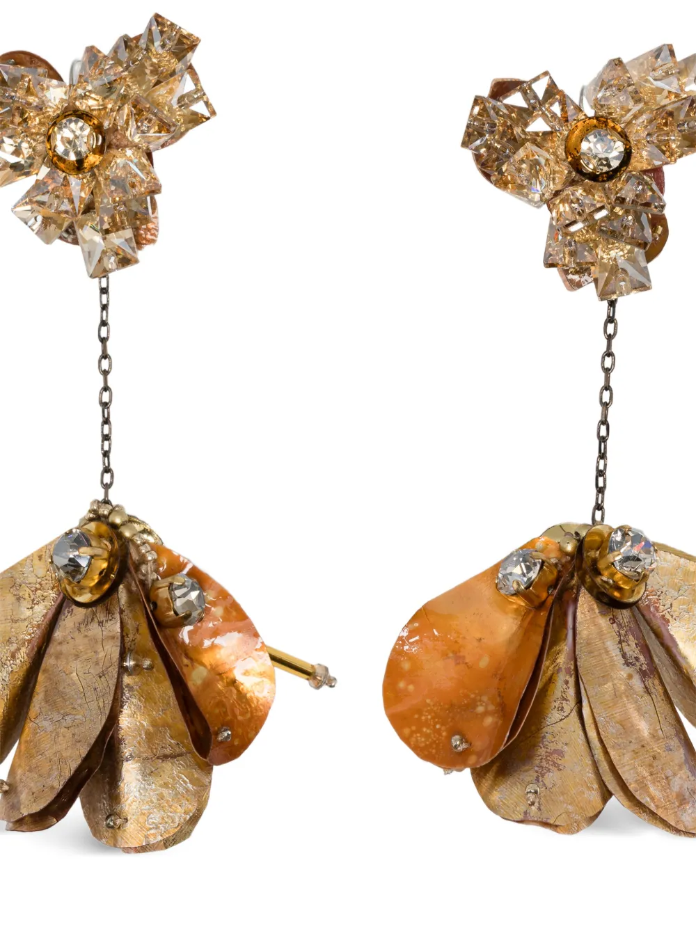  Biyan Crystal-embellished Earrings - Neutrals 