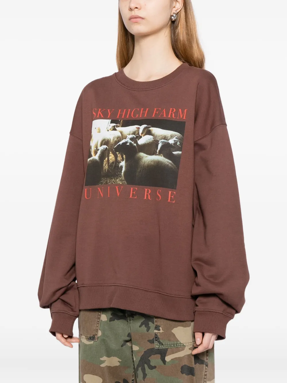Sky High Farm Graphic-print Sweater In Brown