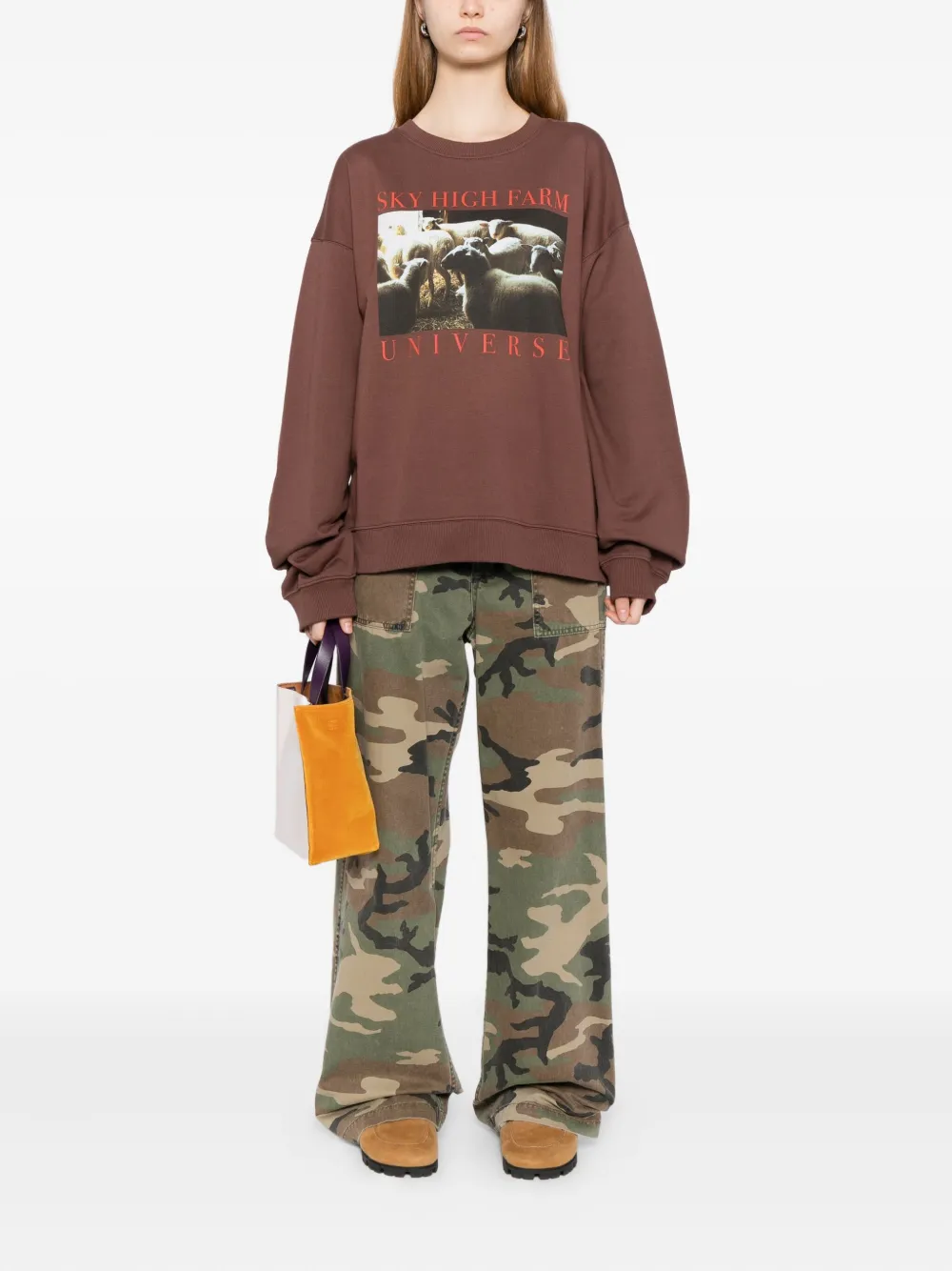 Sky High Farm Graphic-print Sweater In Brown