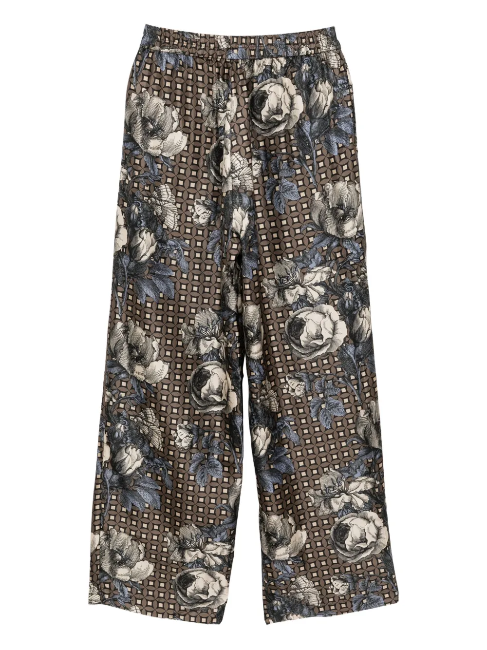 Biyan Broek met bloemenprint - Blauw