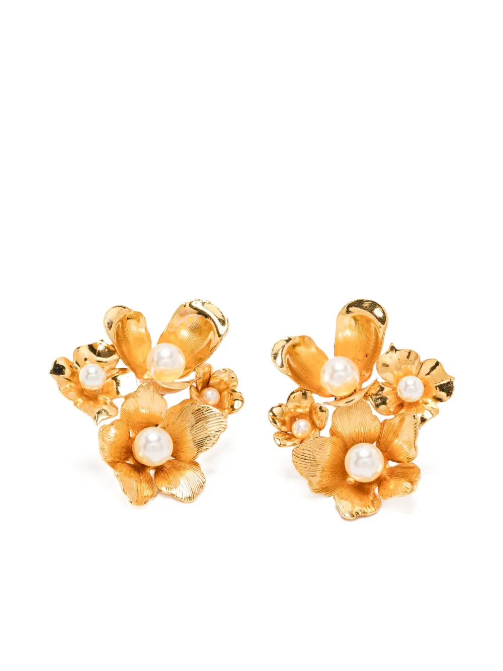 Jennifer Behr flower stone earrings - Oro