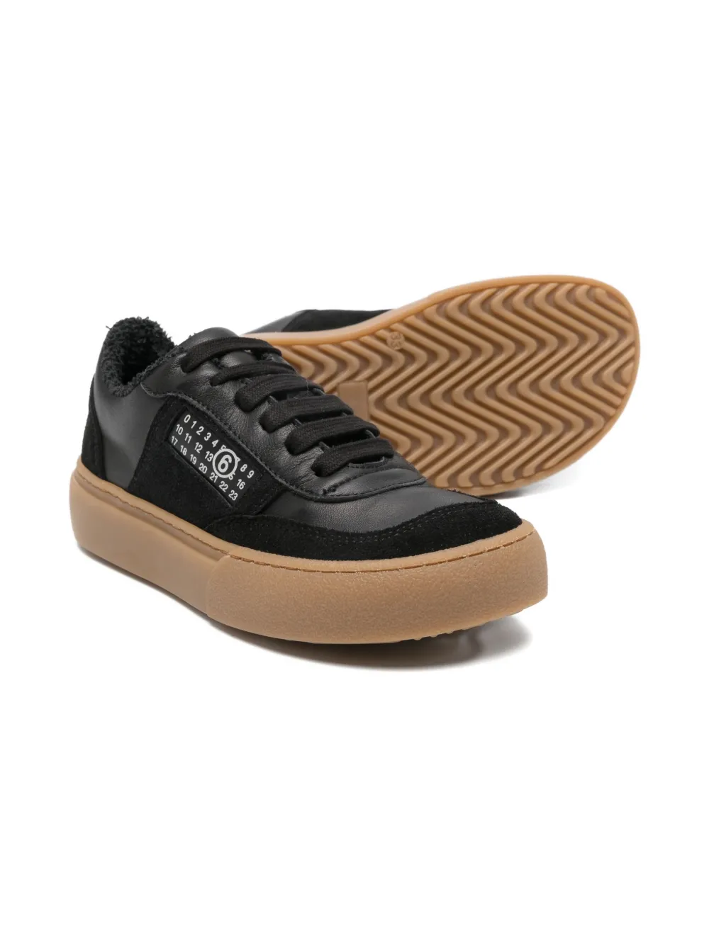 Mm6 Maison Margiela Numbers-motif Sneakers In Black