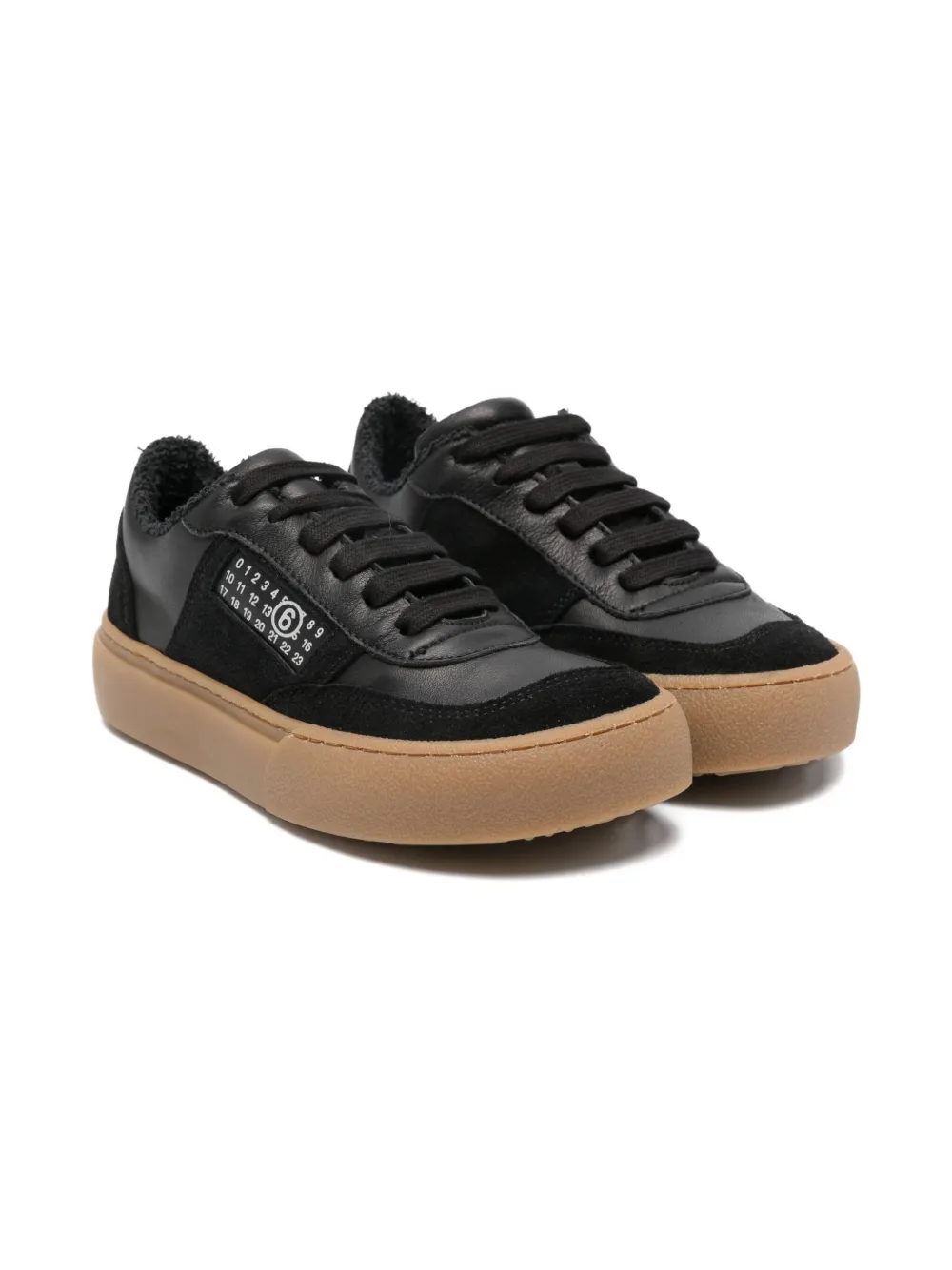 Mm6 Maison Margiela Kids' Numbers-motif Sneakers In Black