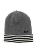Nº21 striped-trim beanie - Grey