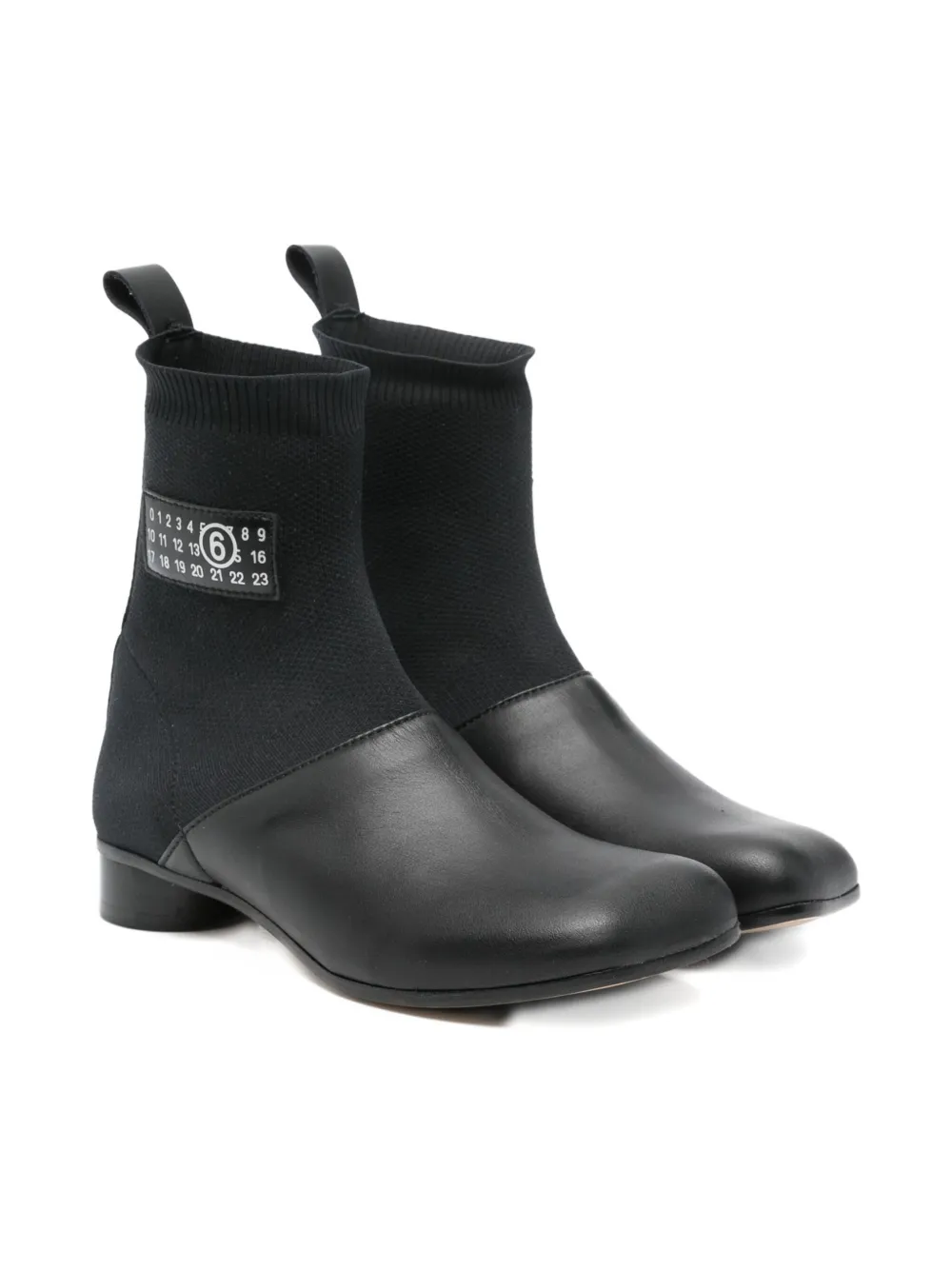 MM6 Maison Margiela Kids Numbers-motif ankle boots Zwart