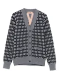 Nº21 argyle-pattern cardigan - Grey