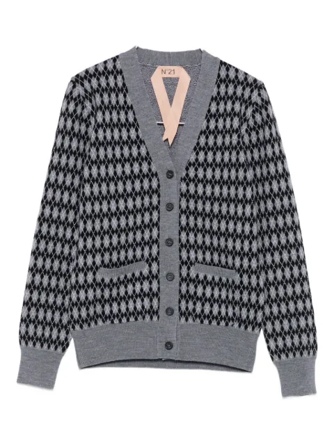 Nº21 argyle-pattern cardigan