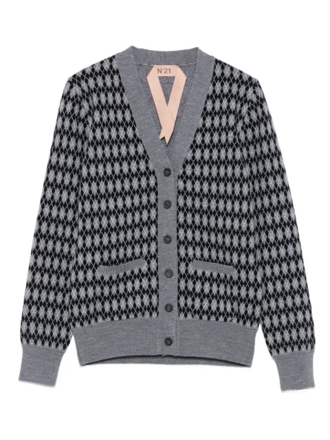 Nº21 argyle-pattern cardigan