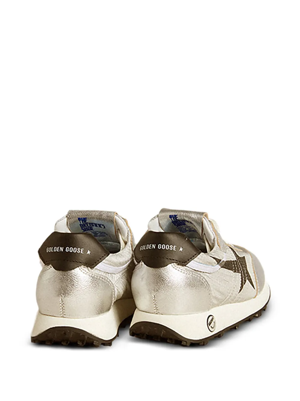 Golden Goose Kids laminated-star leather sneakers Zilver