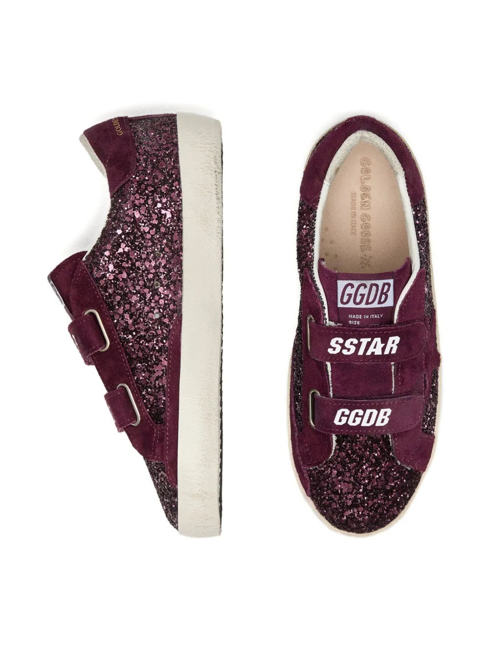 Golden Goose Kids Old School sneakers verfraaid met glitters Paars