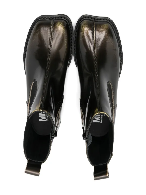 MM6 Maison Margiela Kids asymmetric-toe Chelsea Boots | Black