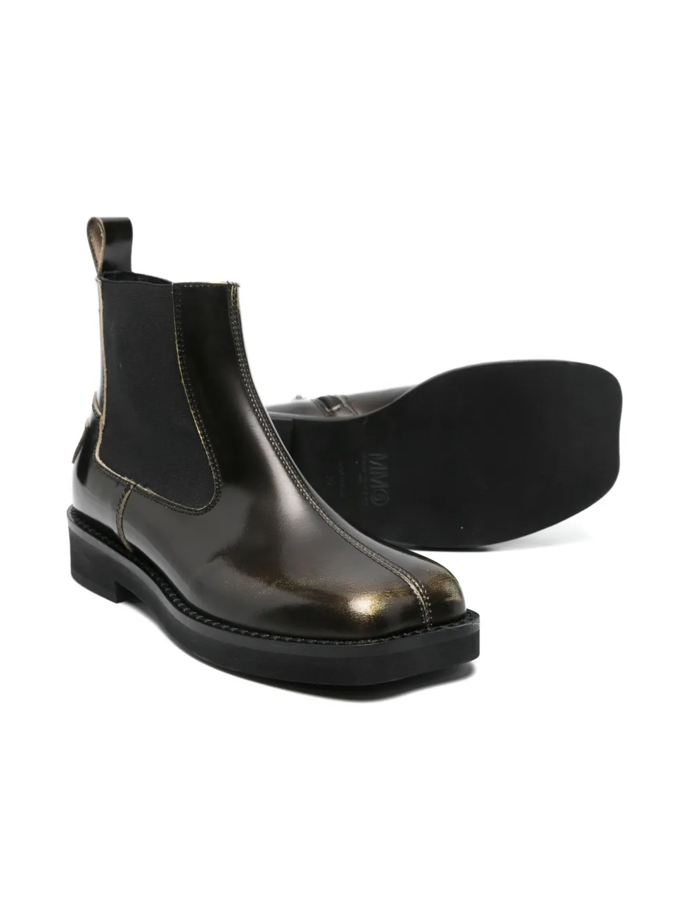 MM6 Maison Margiela Kids asymmetric-toe Chelsea boots | Ankle Boots | Image 2