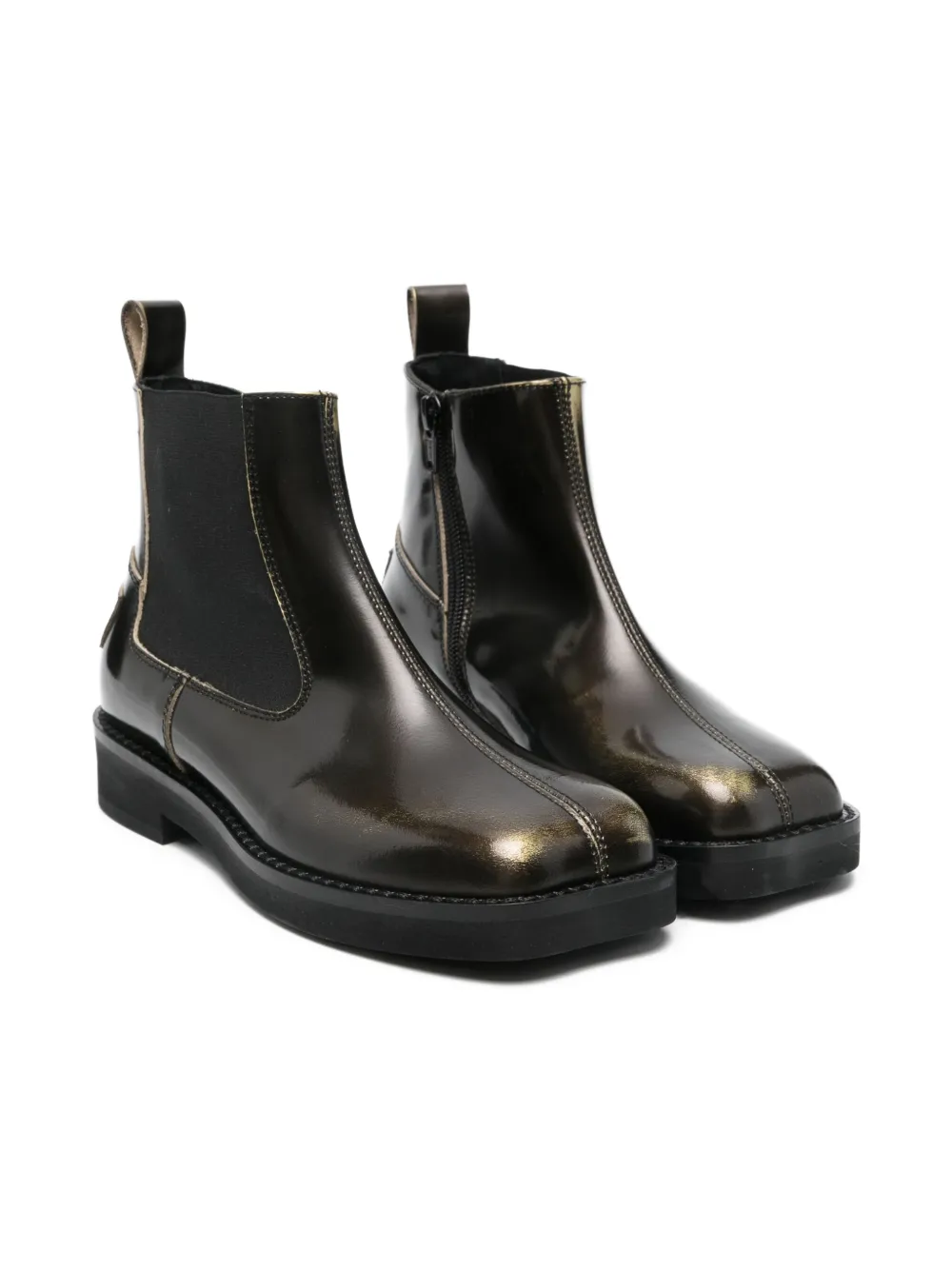 MM6 Maison Margiela Kids asymmetric-toe Chelsea boots Zwart