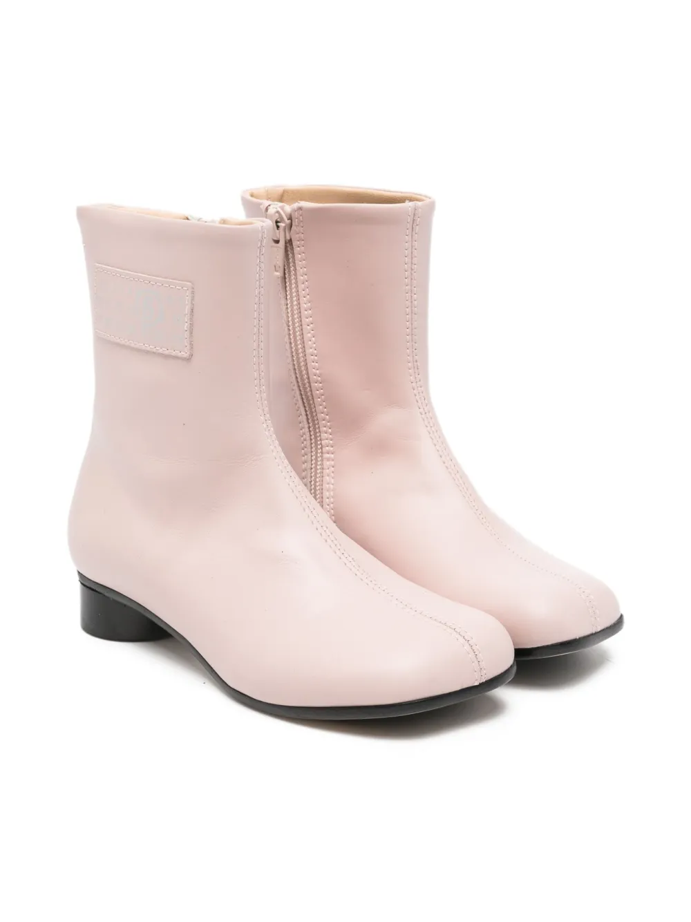 MM6 Maison Margiela Kids Tabi leather ankle boots Roze