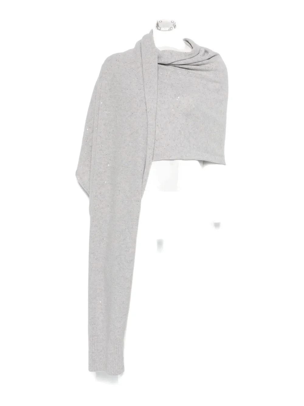Antonelli Sequin-embellished Knitted Scarf In Gray