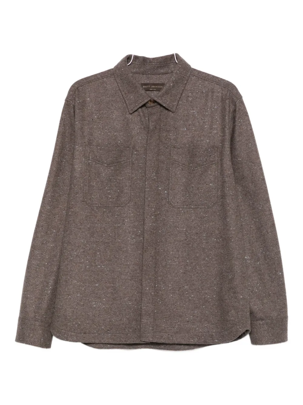 Brett Johnson Cashmere Tweed Overshirt In Brown