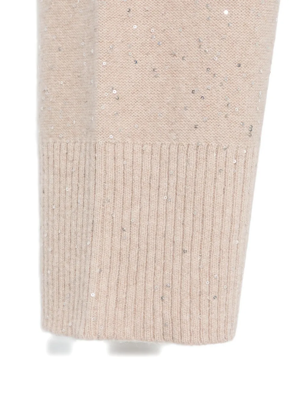 Antonelli Sequin-embellished Knitted Scarf In Neutral