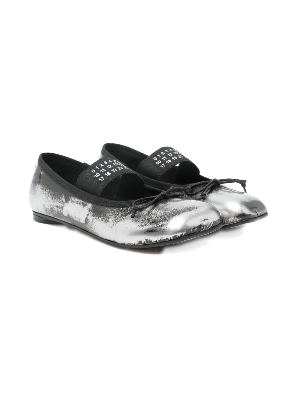 MM6 Maison Margiela Kids ribbon-detail ballerinas Zwart