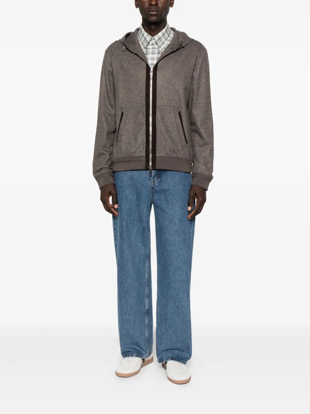 Brett Johnson Donegal Zip-up Jacket In Brown