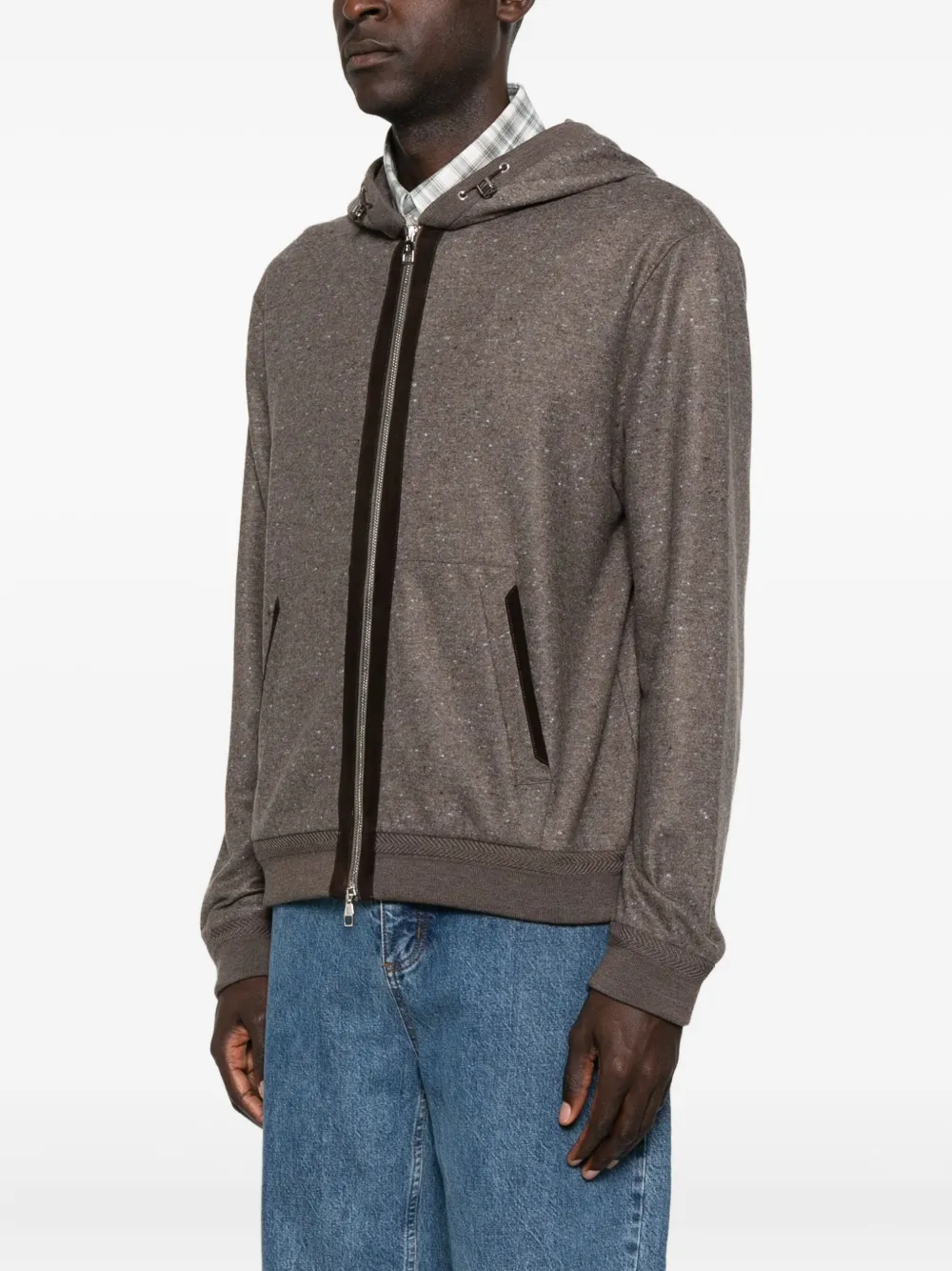 Brett Johnson Donegal Zip-up Jacket In Brown