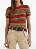 Lauren Ralph Lauren Geo-stripe short-sleeve sweater - Red