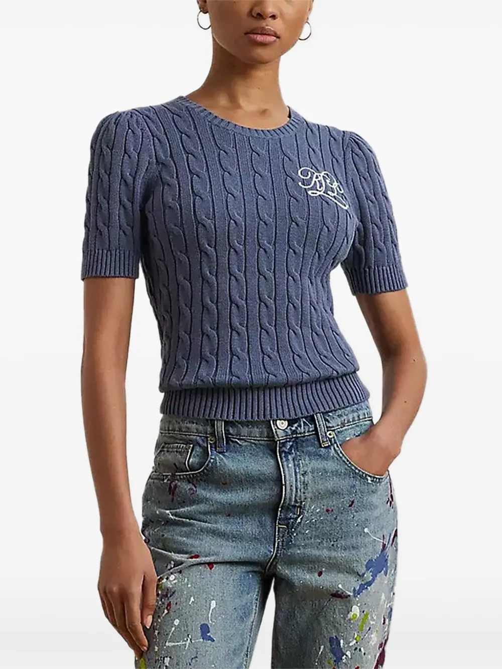 Lauren Ralph Lauren short-sleeve cable-knit jumper | Knitted Sweaters | Image 2