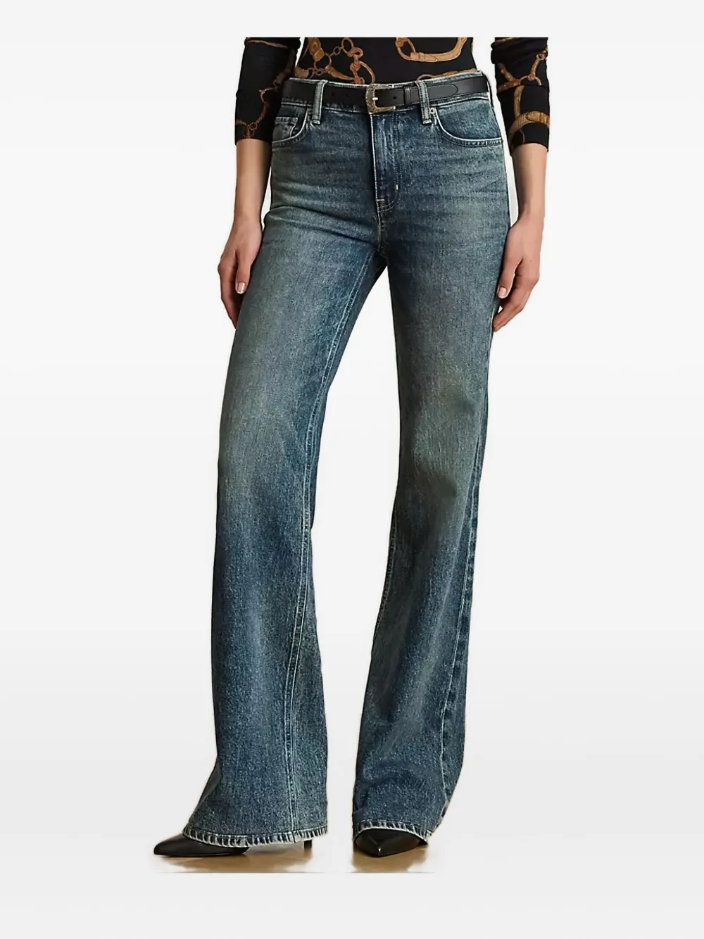 Ralph Lauren High-waist Flared Jeans In Blue