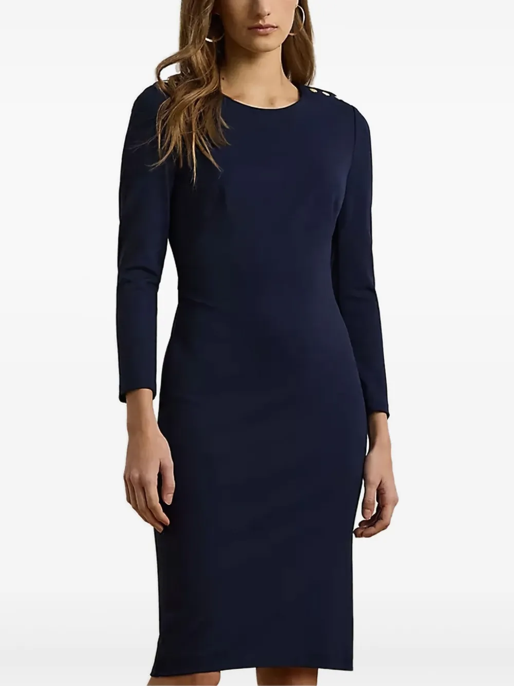 Lauren Ralph Lauren Midi-jurk met knoopdetail Blauw