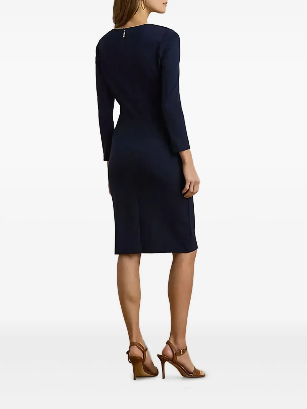 Lauren Ralph Lauren button-detail midi dress - Blauw