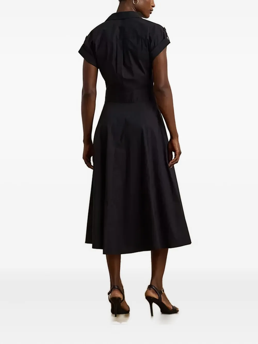 Lauren Ralph Lauren belted shirt midi dress - Zwart