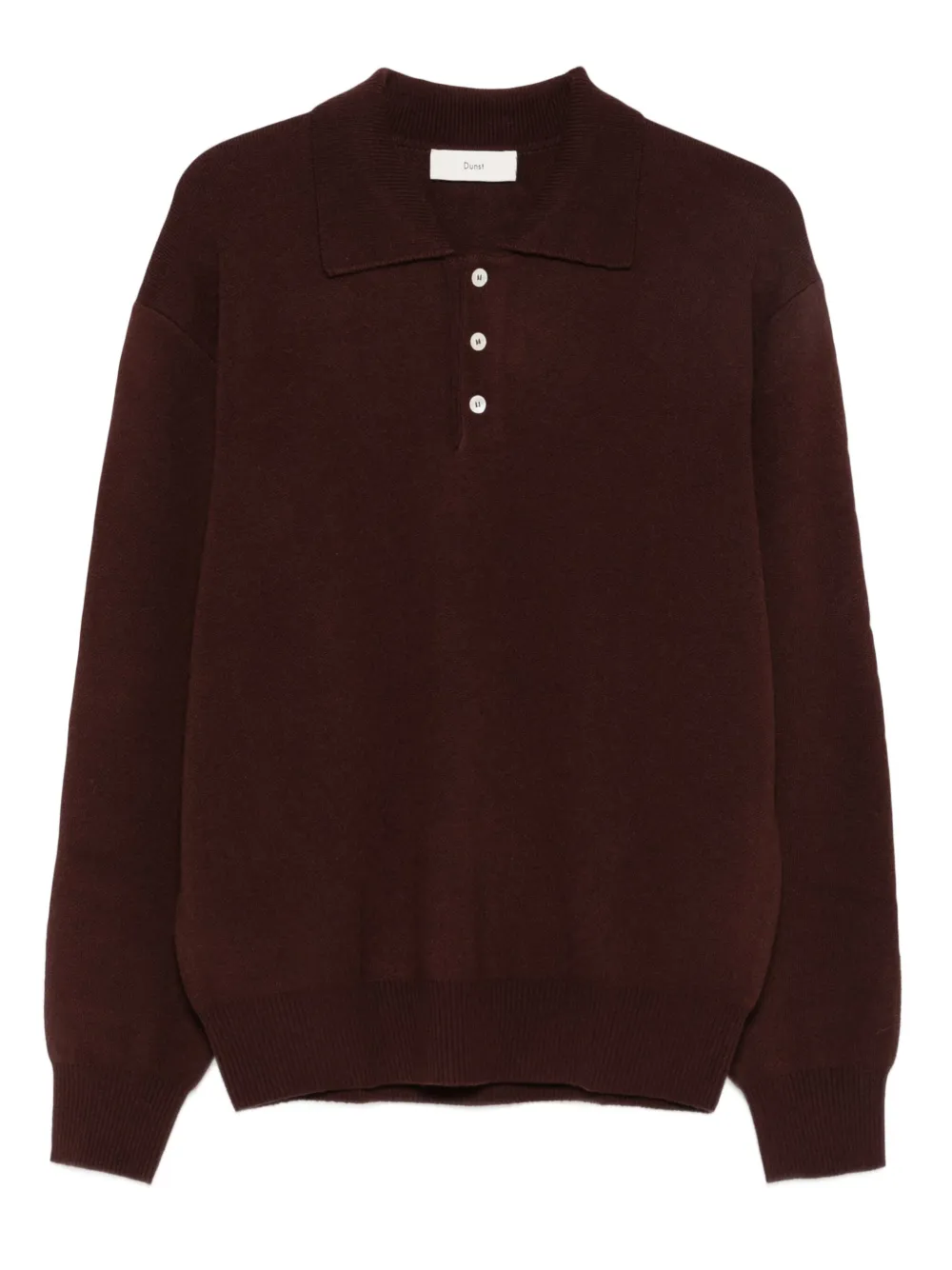 DUNST knitted polo shirt | Brown | Image 1