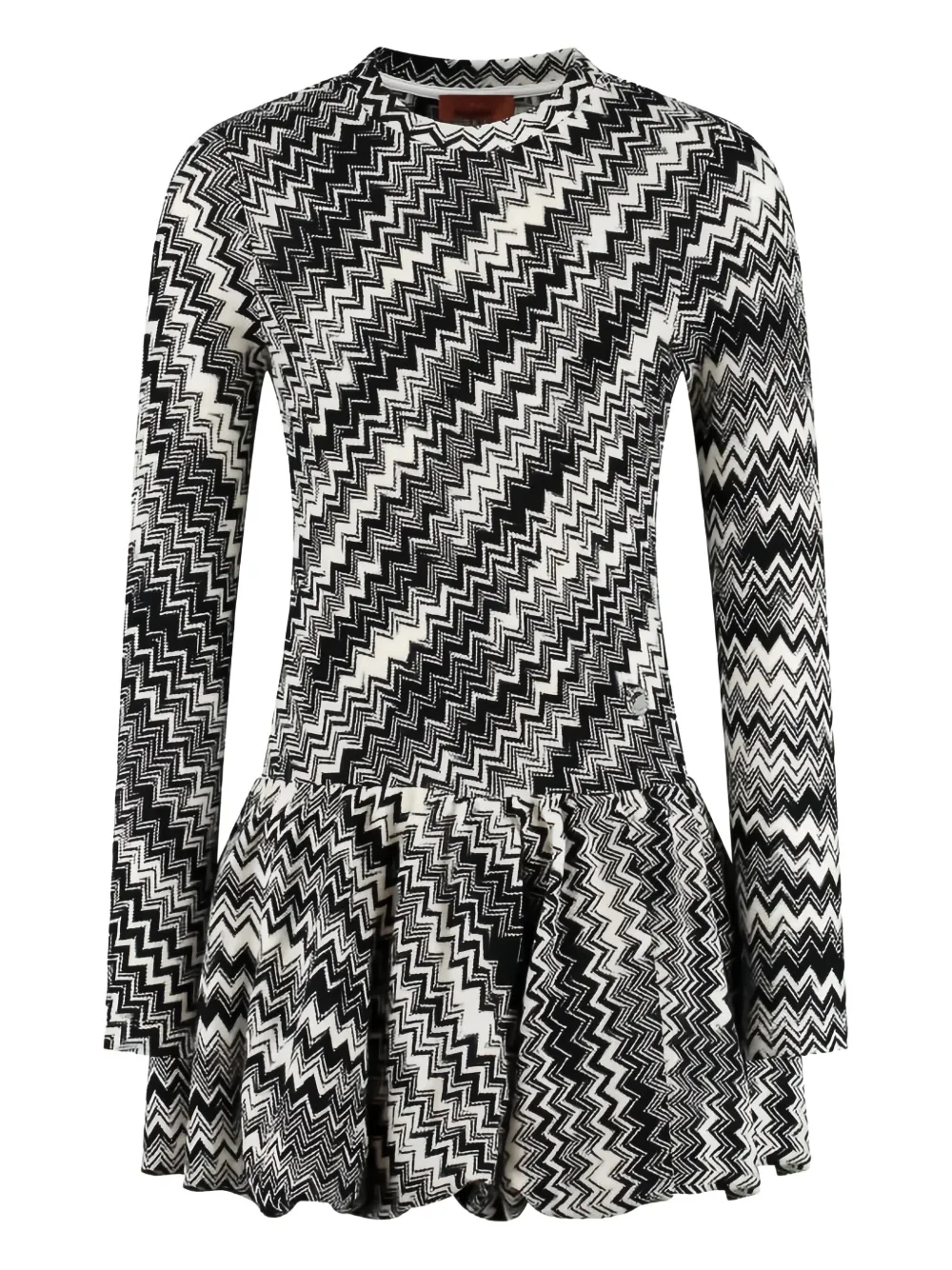 Missoni Kids zigzag-pattern flared dress | Black | Image 1