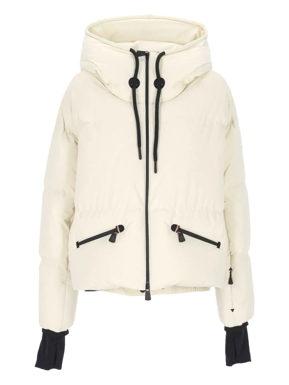 Moncler Hooded Zip-up Jacket In Neutral