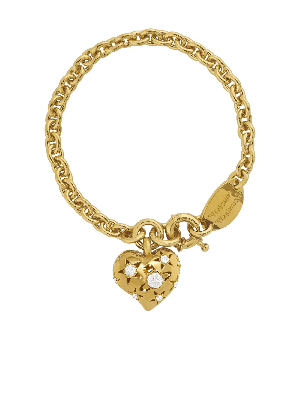 Vivienne Westwood Heart-charm Chain Bracelet In Gold