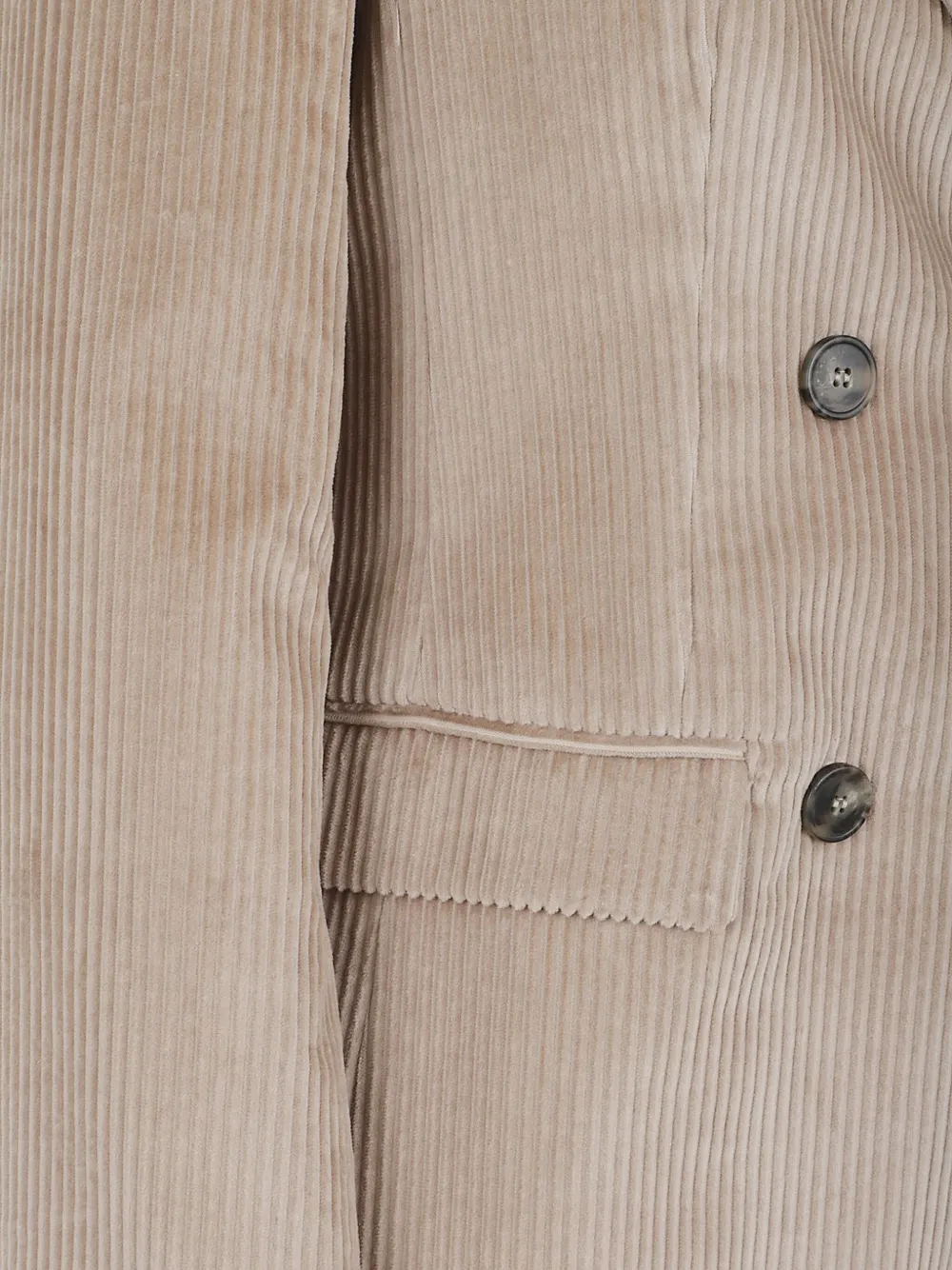 Weekend Max Mara Corduroy Double-breasted Blazer In Neutral