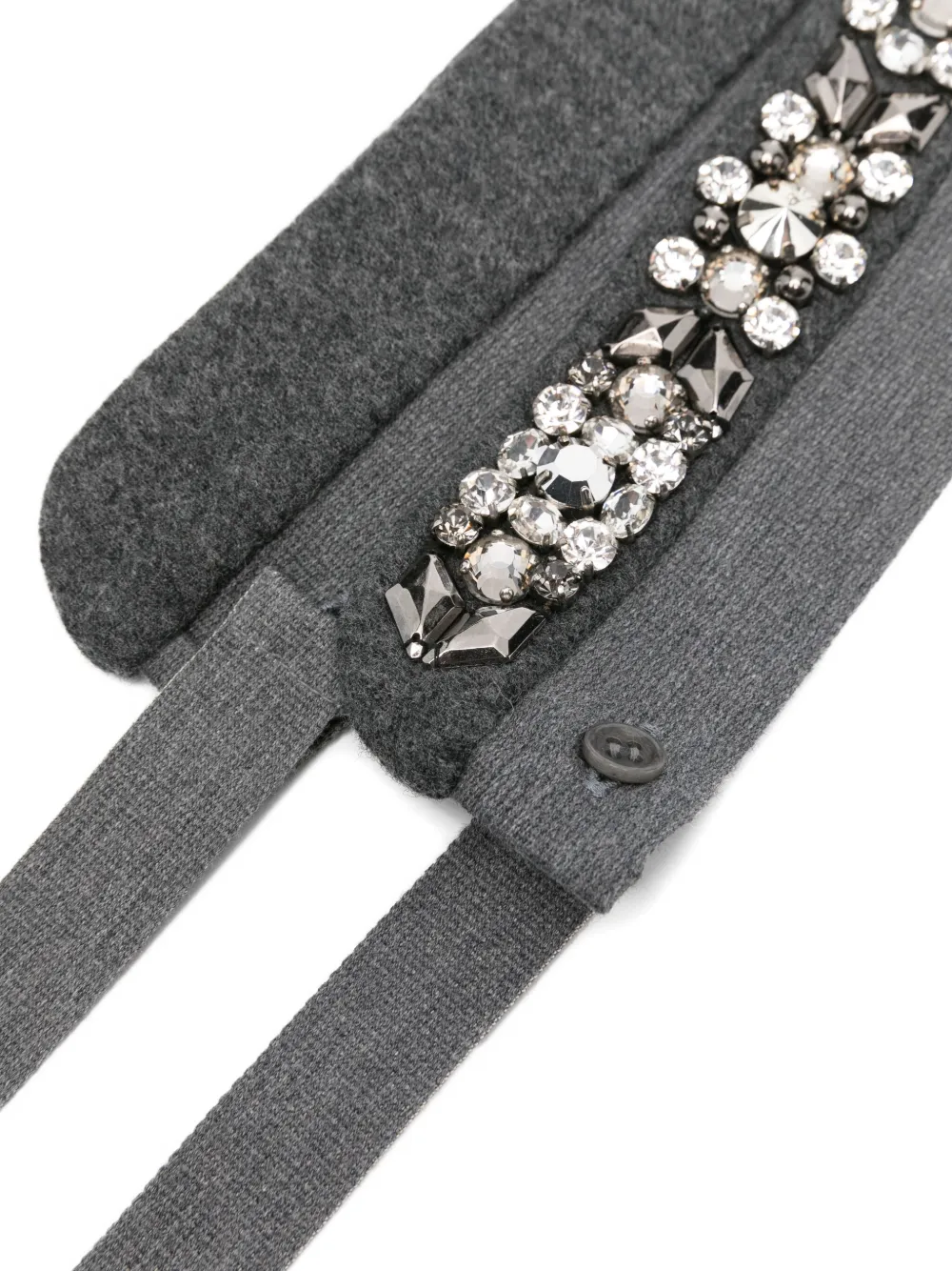 Max Mara Crystal-embellished Tie In Gray