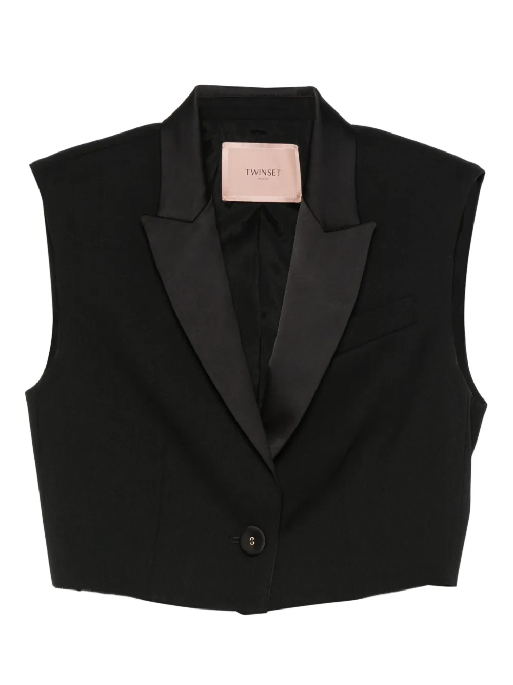 TWINSET cropped waistcoat | Black | Image 1
