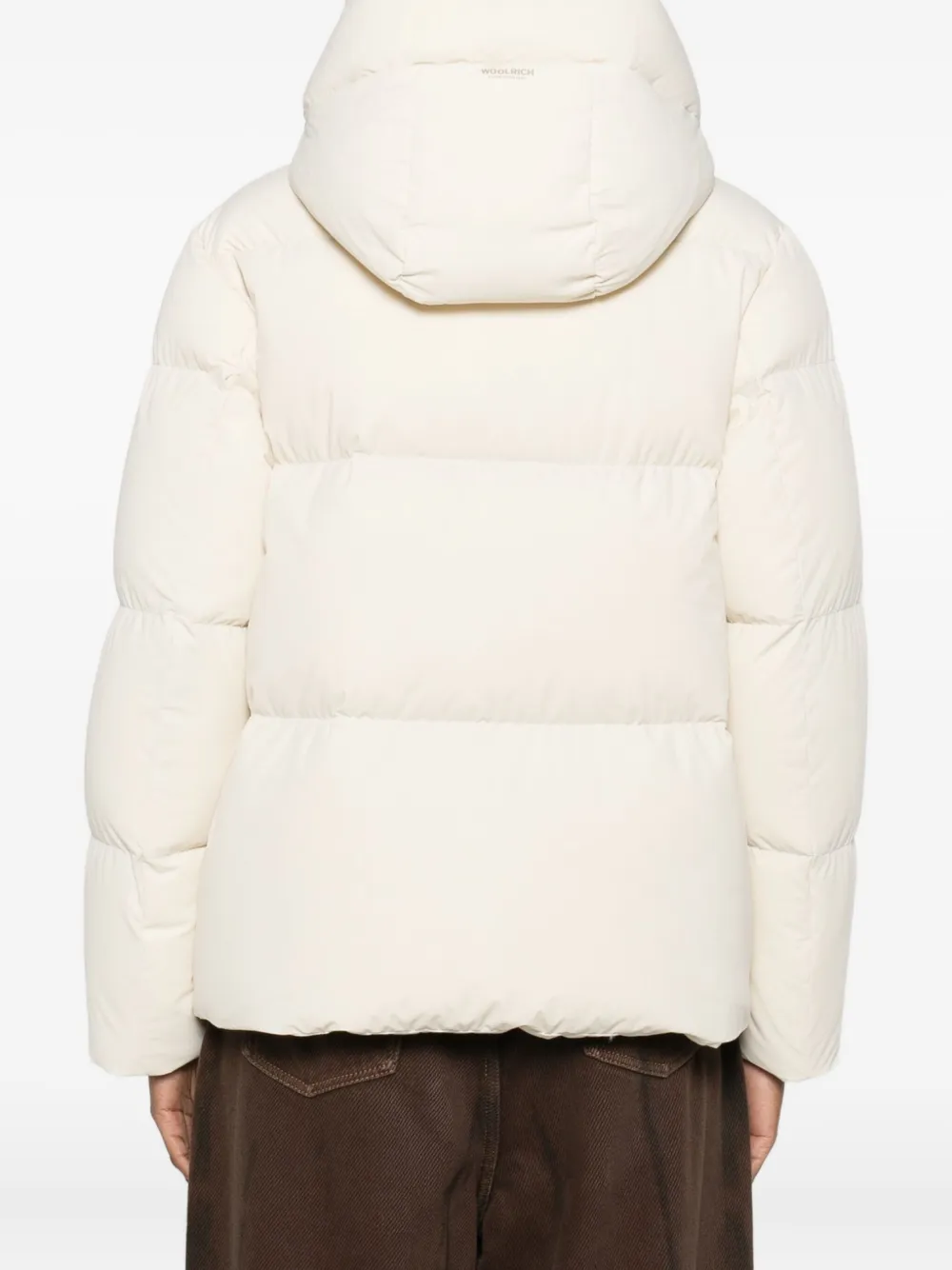 Woolrich Hooded Puffer Jacket In Neutral