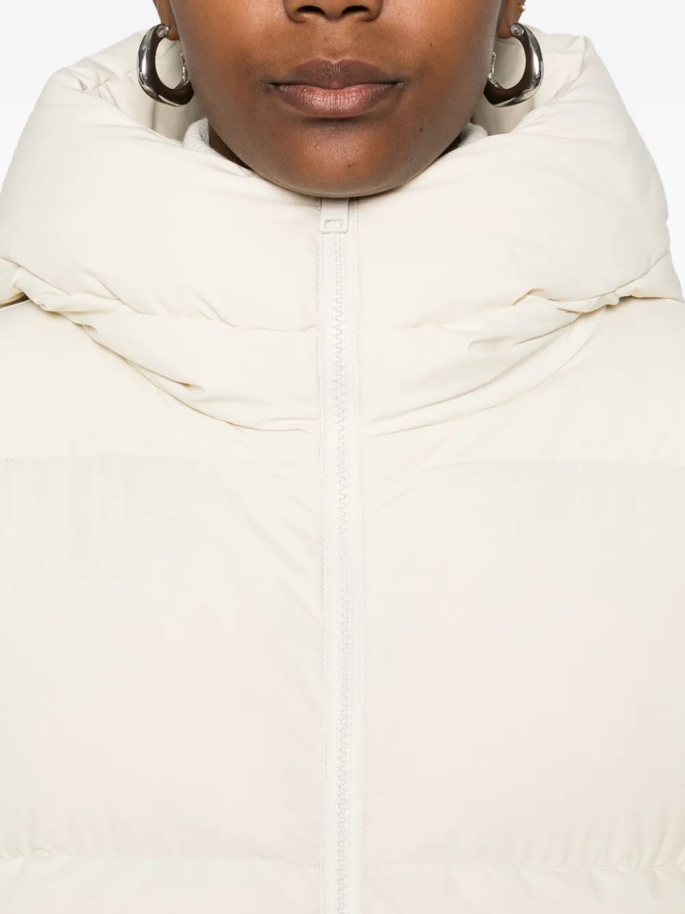 Woolrich Hooded Puffer Jacket In Neutral