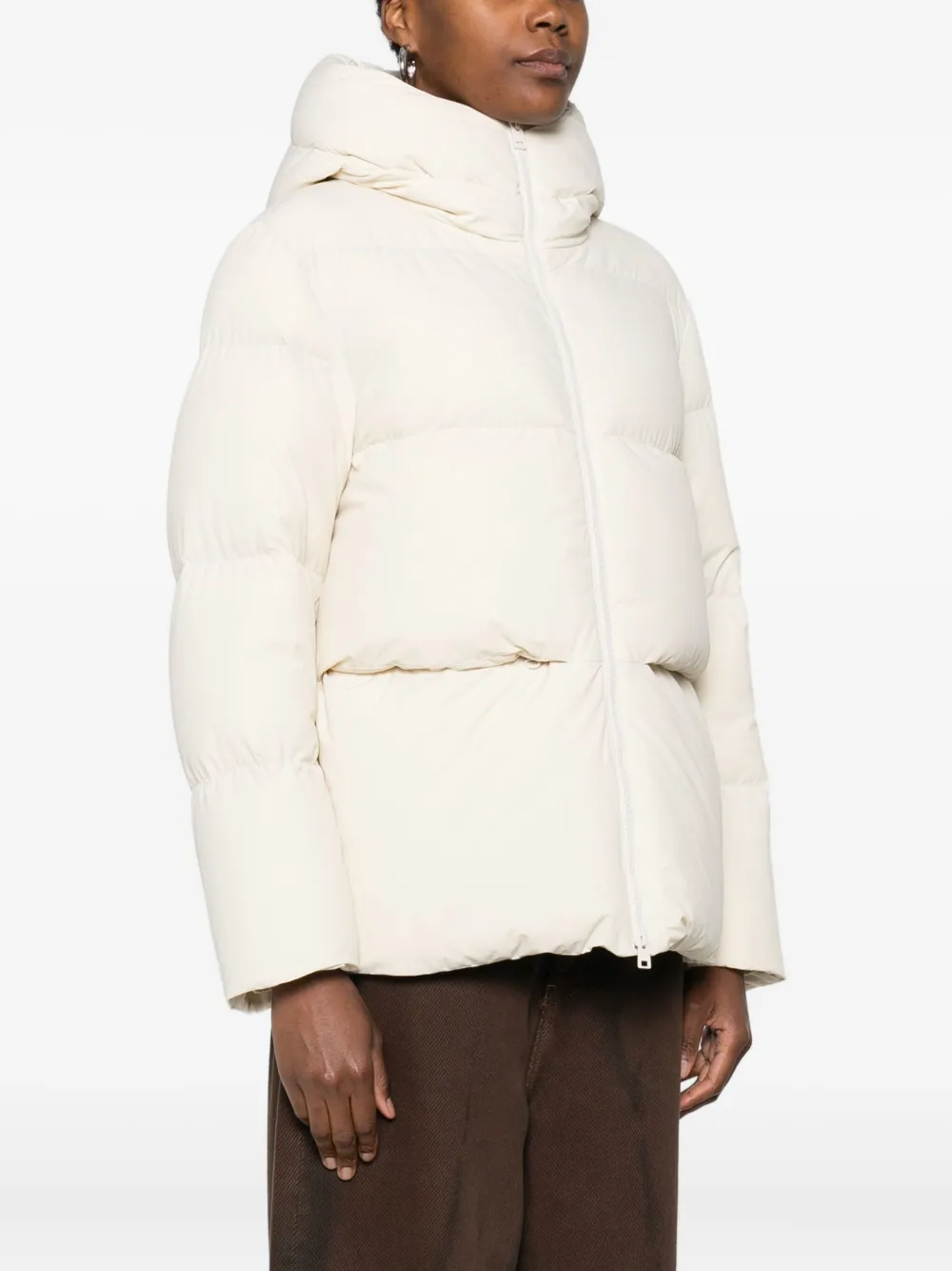 Woolrich Hooded Puffer Jacket In Neutral