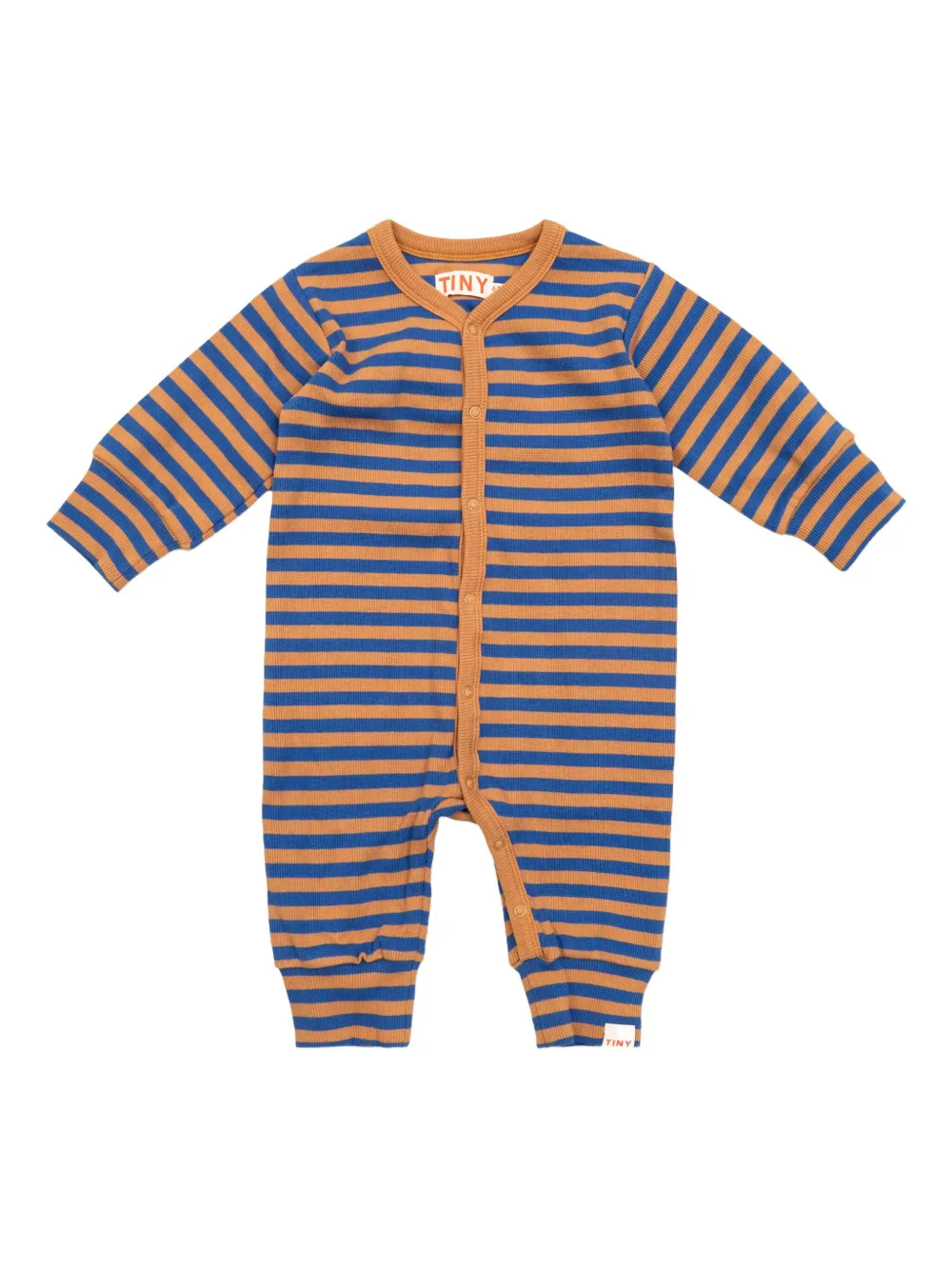 Tiny Cottons striped ribbed babygrow | Blue | Image 1