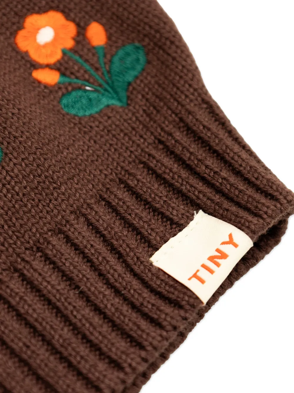 Tiny Cottons Vest met geborduurde bloemen Bruin