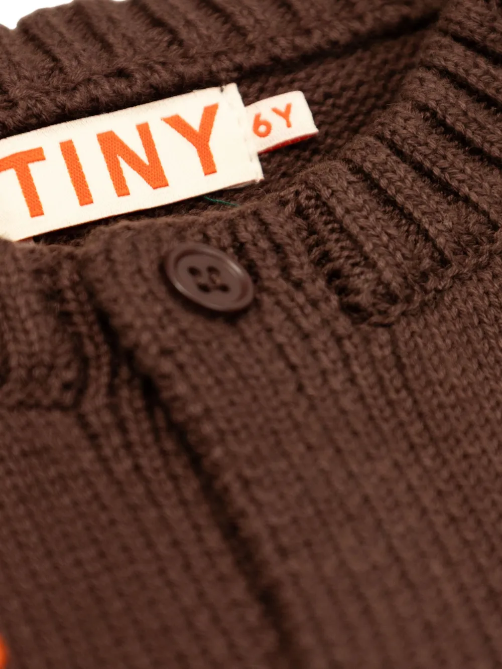Tiny Cottons Vest met geborduurde bloemen Bruin
