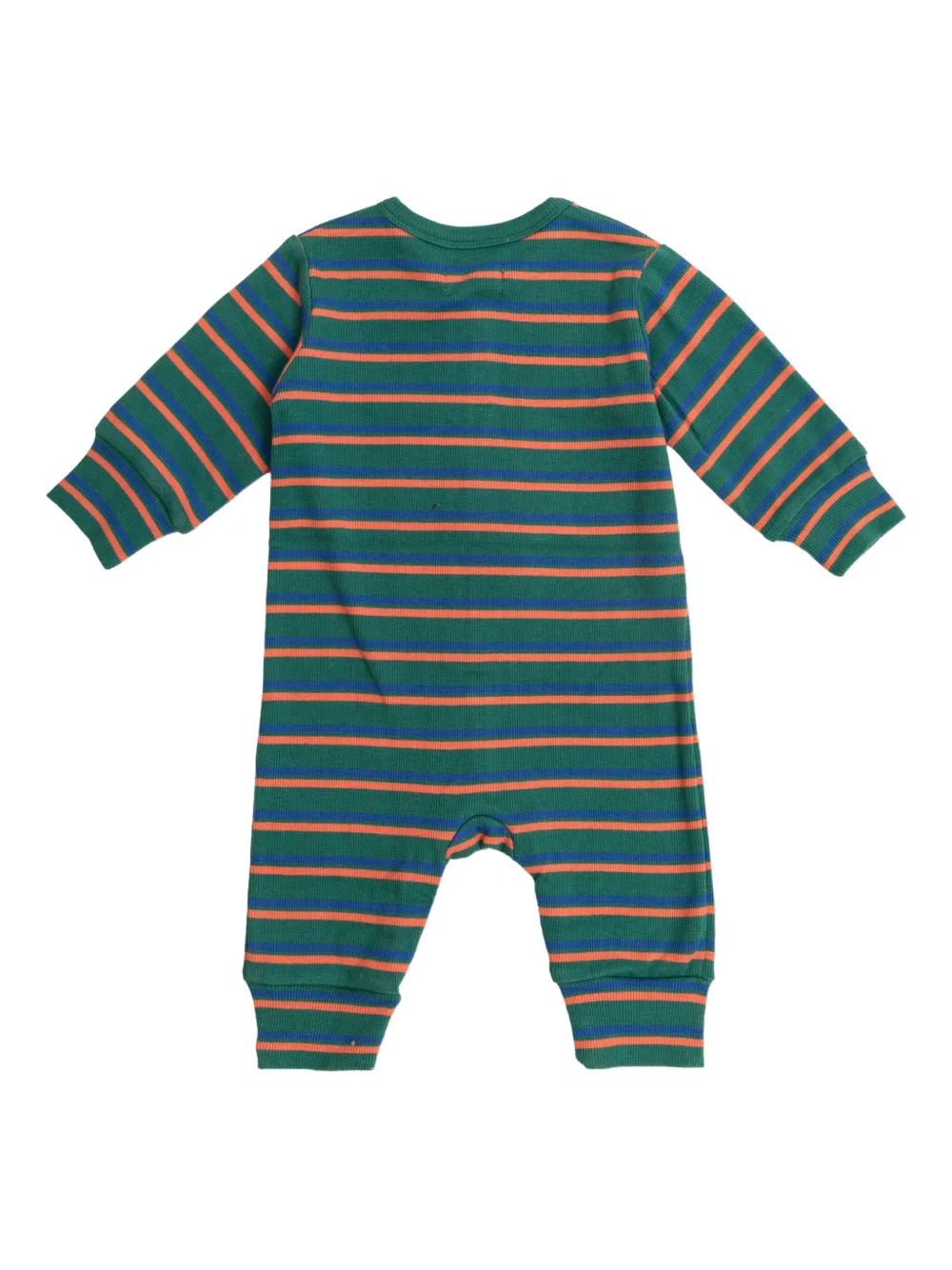 Tiny Cottons Gestreepte geribbelde romper - Groen